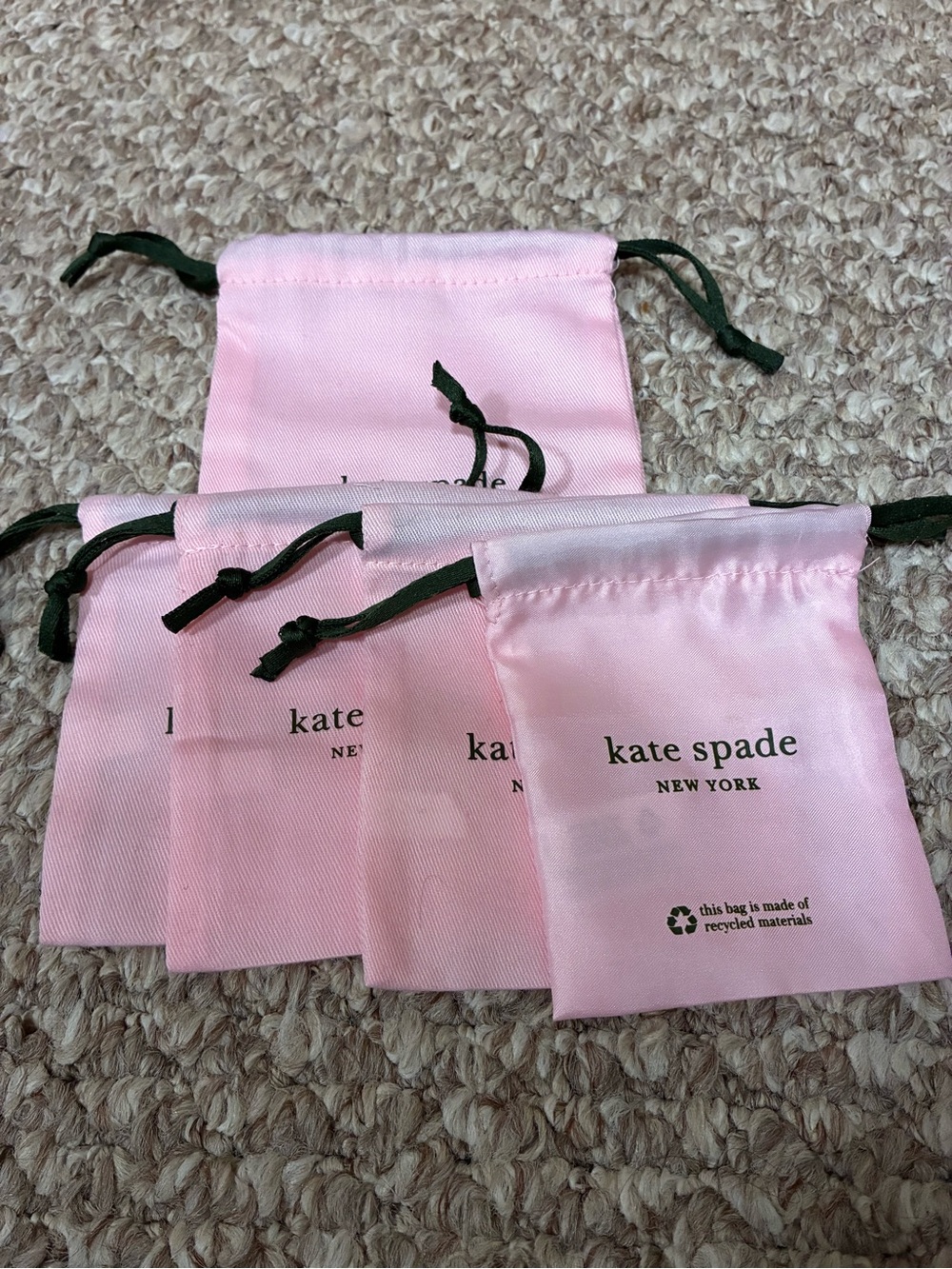 Bundle of 5 kate spade pink drawstring jewelry pouches
